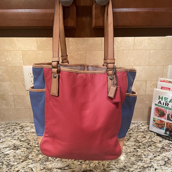 Coach Red and Blue Tote Bag - Picture 10 of 12